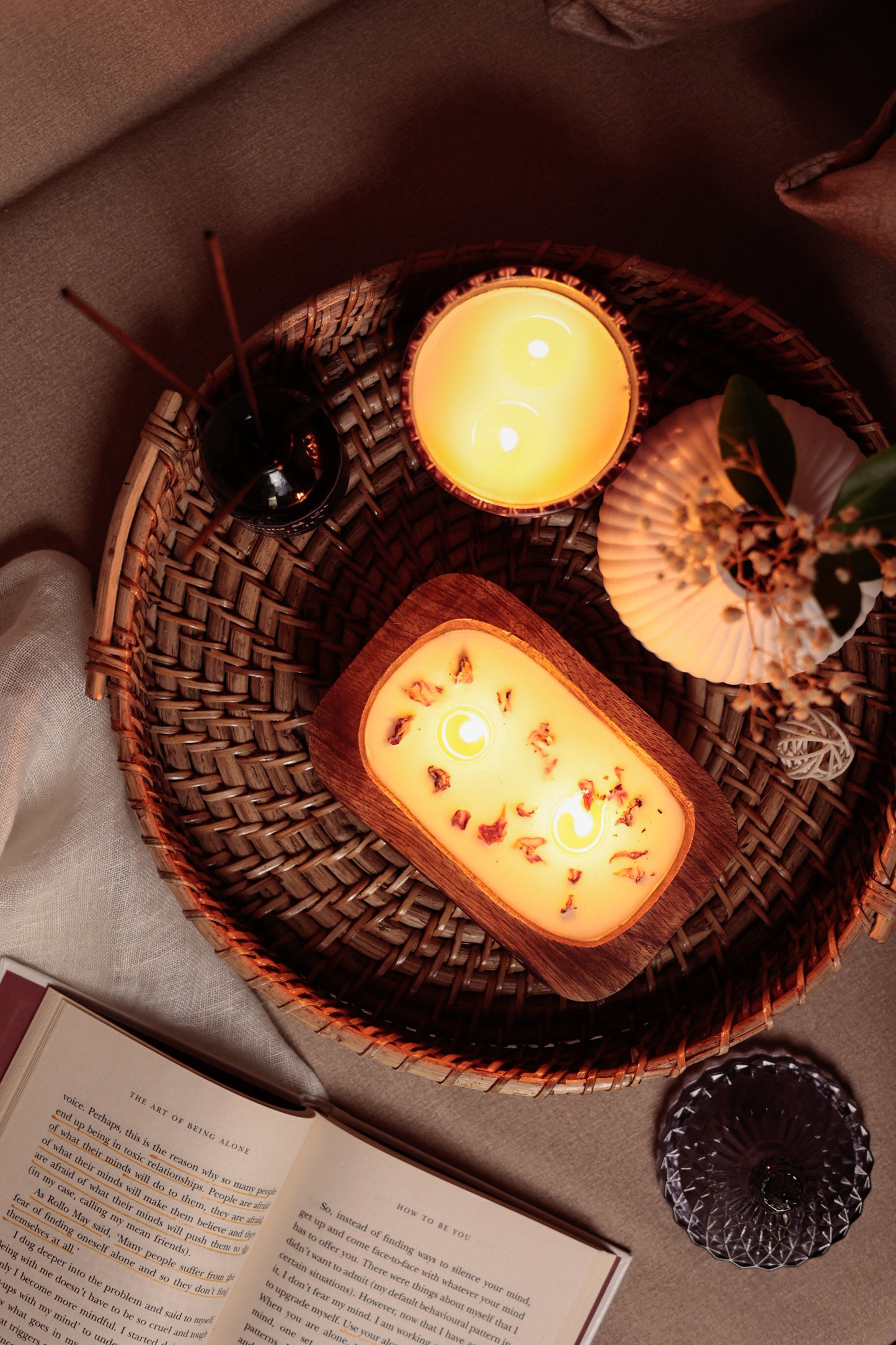 Wooden Bowl Candle | Patchouli+Basil