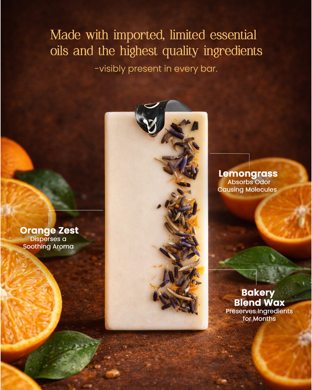 Citrus Bloom | Scented Lemongrass Wax Bar (Set of 2)