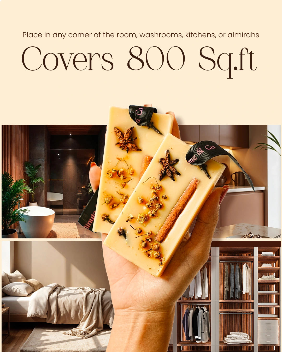 Spice Whisper | Scented Cinnamon Clove Wax Bar(Set of 2)