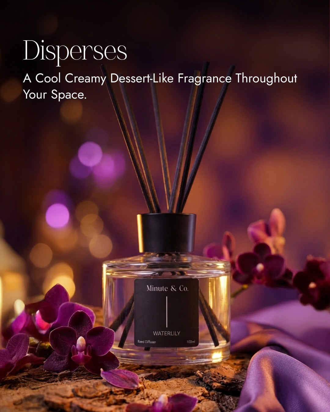 Lychee Panna Cotta | Water Lily Reed Diffuser Set | 100 ML